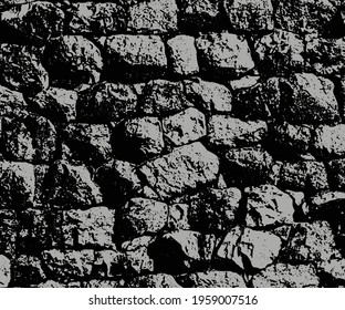 Stone Wall Design Vector and Grunge Style