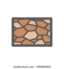 Stone Wall Fence Vector icon Cartoon illustration