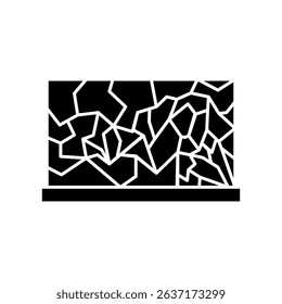 stone wall icon, simple flat style, vector illustration symbol sign logo template pictogram, for ui or ux isolated on white for mobile app, editable