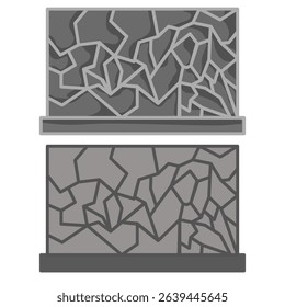 stone wall icon, simple flat style, vector illustration symbol sign logo template pictogram, for ui or ux isolated on white for mobile app, editable