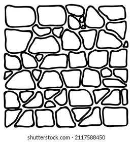 Stone Wall Line Vector Illustration White Stock Vector (Royalty Free ...