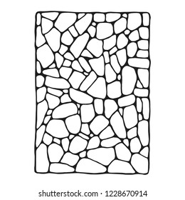 stone wall masonry decorative vector sketch. isolated object.