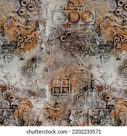 Pintura de pincel. Lienzo artístico. Ilustración de la 2d del art del petróleo. Fondo de textura. Caos creativo.
