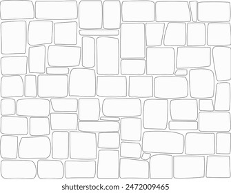 Pared de piedra y rocas adecuadas para la ilustración y el diseño