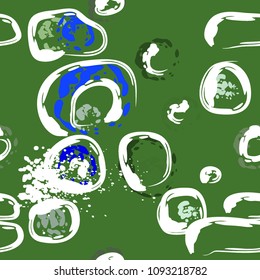Stone wall. Seamless pattern. Endless repeating circle dabs, smear smudges and stains. Splash brush strokes daubs, watercolor blots and blotches. Abstract vector brush hand drawn seamless background.