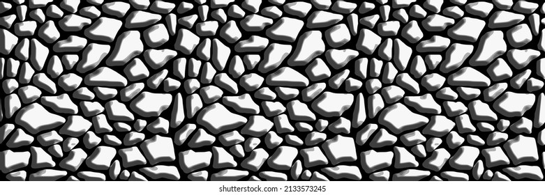 Muro de piedra, cartel vectorial, imitación 3d, tonos grises