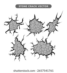 Stone Wall Vector, Cracked clipart illustration