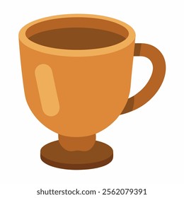 stone ware tea or coffee cup vector icon on white background