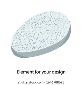 Stone for washing. Natural bath accessories. Pumice for the feet. Foot cleaning. Pedicure. vector illustration on a white background. Element for your design.