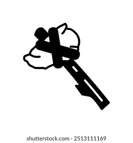 Icono de glifo de arma de piedra, Ilustración vectorial