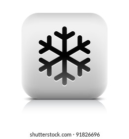 Stone web 2.0 button low temperature sign. White rounded square shape with black shadow and gray reflection on white background. This vector illustration created and saved in 8 eps