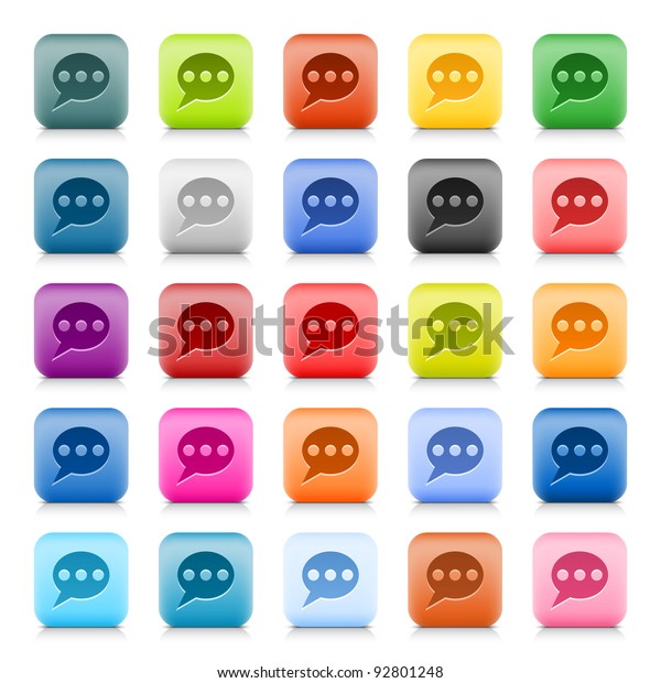 Stone Web Button Color Chat Room Stock Vector Royalty Free