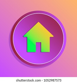 Stone web vector a button home symbol sign. White rounded square shape with black shadow and gray reflection on white background. This illustration clip-art design element saved in an eps