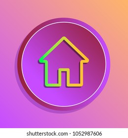 Stone web vector a button home symbol sign. White rounded square shape with black shadow and gray reflection on white background. This illustration clip-art design element saved in an eps