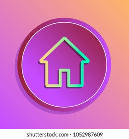 Stone web vector a button home symbol sign. White rounded square shape with black shadow and gray reflection on white background. This illustration clip-art design element saved in an eps