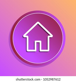 Stone web vector a button home symbol sign. White rounded square shape with black shadow and gray reflection on white background. This illustration clip-art design element saved in an eps