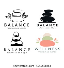 stone wellness balance set collection icon logo vector template illustration design