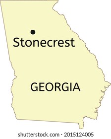 Stonecrest City Location On Georgia State Stock Vector (Royalty Free ...