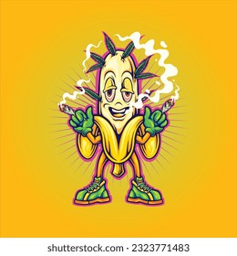 Ilustraciones de la cepa de algas híbridas de banana apiladas ilustraciones vectoriales para tu logo de trabajo, camisetas de mercadería, pegatinas y diseños de etiquetas, afiche, tarjetas de felicitación publicidad de negocios 