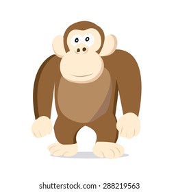 Stoned looking cartoon brown monkey vector illustration.