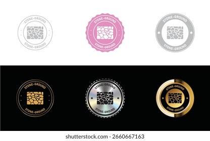 Stone-Ground logo. Icon, Stamp, Badge, Seal and Symbol vector