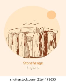 Stonehenge england hand drawing vector illustration 