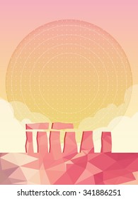 Stonehenge, Famous world landmark, England, vector illustration