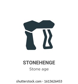 Stonehenge glyph icon vector on white background. Flat vector stonehenge icon symbol sign from modern stone age collection for mobile concept and web apps design.