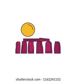 Stonehenge icon. Cartoon stonehenge vector icon for web design isolated on white background