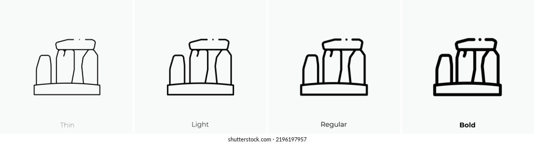 stonehenge icon. Thin, Light Regular And Bold style design isolated on white background