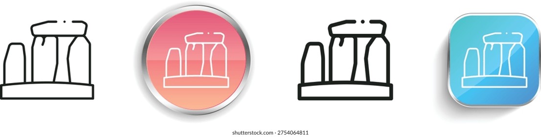 stonehenge icon. Thin Linear, Regular and Button Style Design Isolated On White Background