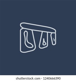 Stonehenge icon. Trendy flat vector line Stonehenge icon on dark blue background from Architecture and Travel collection. 