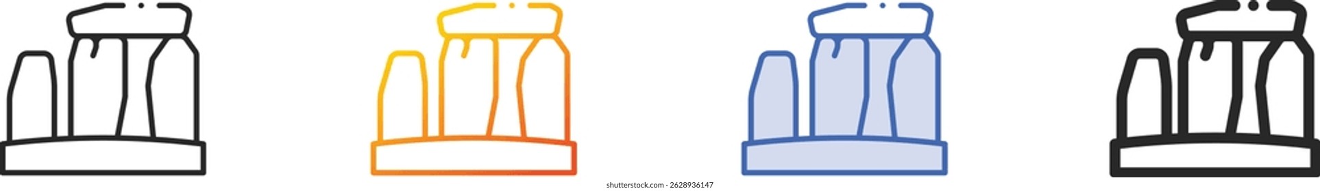stonehenge icon.Thin Linear, Gradient, Blue Stroke and bold Style Design Isolated On White Background