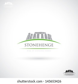 Stonehenge label - vector illustration