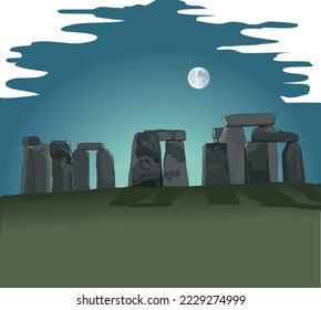 Stonehenge Prehistoric Landmark Vector Illustration