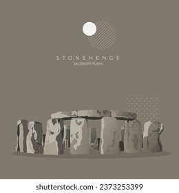 Stonehenge - Salisbury Plain, UK's Cultural Icon - Stock Illustration as EPS 10 File
