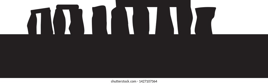 Stonehenge silhouette vector in black