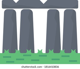 Stonehenge vector flat color icon 