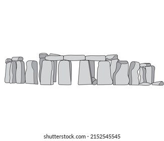 Stonehenge vector illustration in isolate on white background. Vector illustration