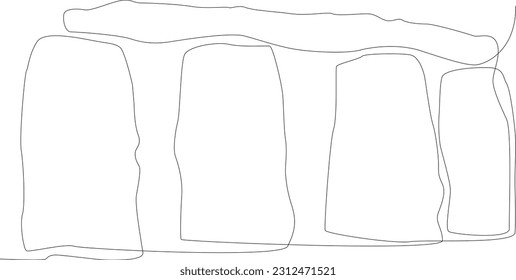 Stonehenge Wiltshire in England Landmark one line drawing