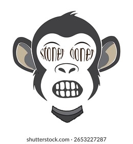 stoner boner monkey face illustrator vetor arte para design de camisa e papel de parede NFT design
