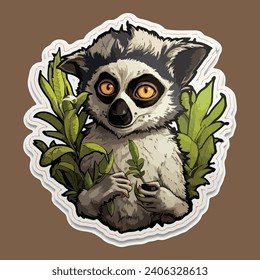 Stoner lemur cannabis galaxy vinyl sticker