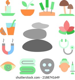 Stones alternative medicine icon in a collection with other items