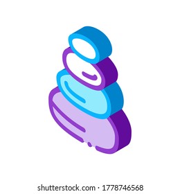 Stones Balance Icon Vector. Isometric Stones Balance Sign. Color Isolated Symbol Illustration