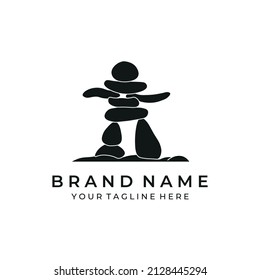 stones balance logo illustration design vector natural vintage nature spa flat zen business isolated yoga relaxation creative