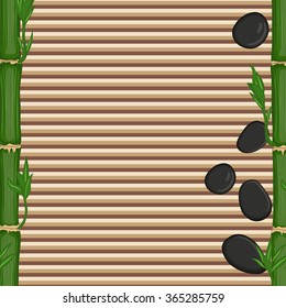 Stones and bamboo shoots. Vector background.