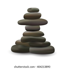 stones, garden stones, the composition of the stones, isolated, on a white background