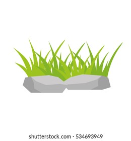 Stones with grass