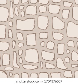 Stones handdrawn seamless beige pattern. Vector illustration.