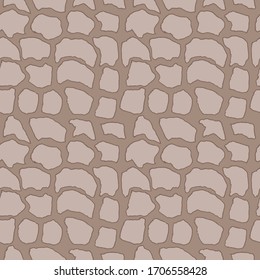 Stones handdrawn seamless brown pattern. Vector illustration.